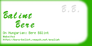 balint bere business card