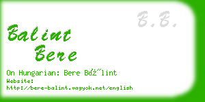 balint bere business card